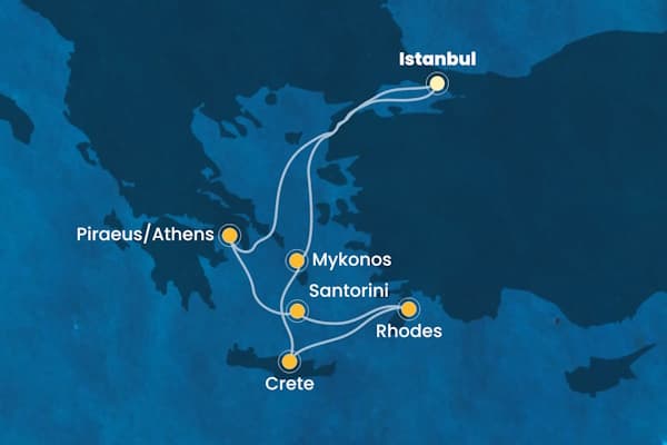 Costa Fortuna: 5-Night Eastern Mediterranean Cruise route map